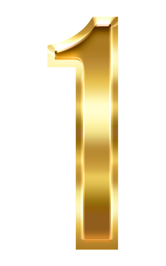 the number 1 in gold.
