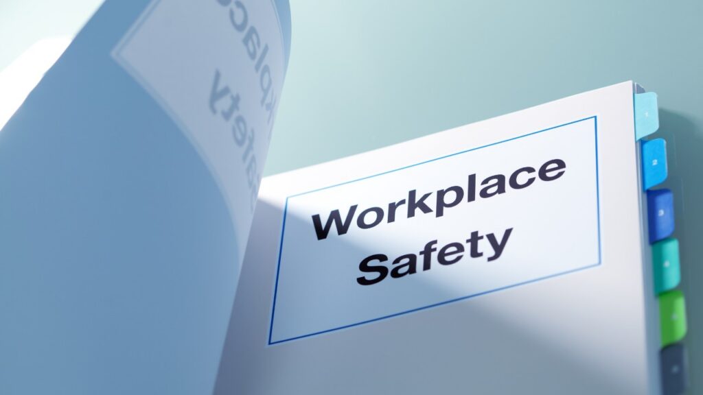The title page of a safety manual. The text says "Workplace Safety"